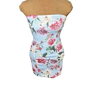 Forever 21 Floral Strapless Dress Size M